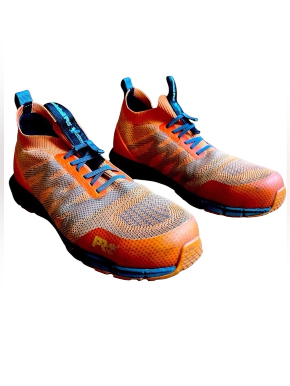 Timberland ProFlex sneakers reinforced toe orange 10.5 rugged outdoor adventure